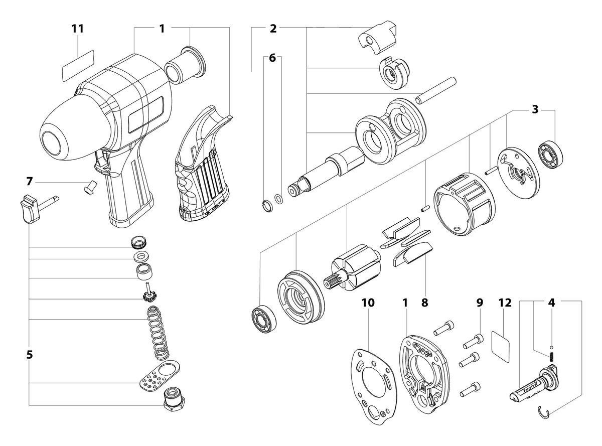 Vue éclatée Metabo DSSW 360 Set 1/2" 04118000 - page 1