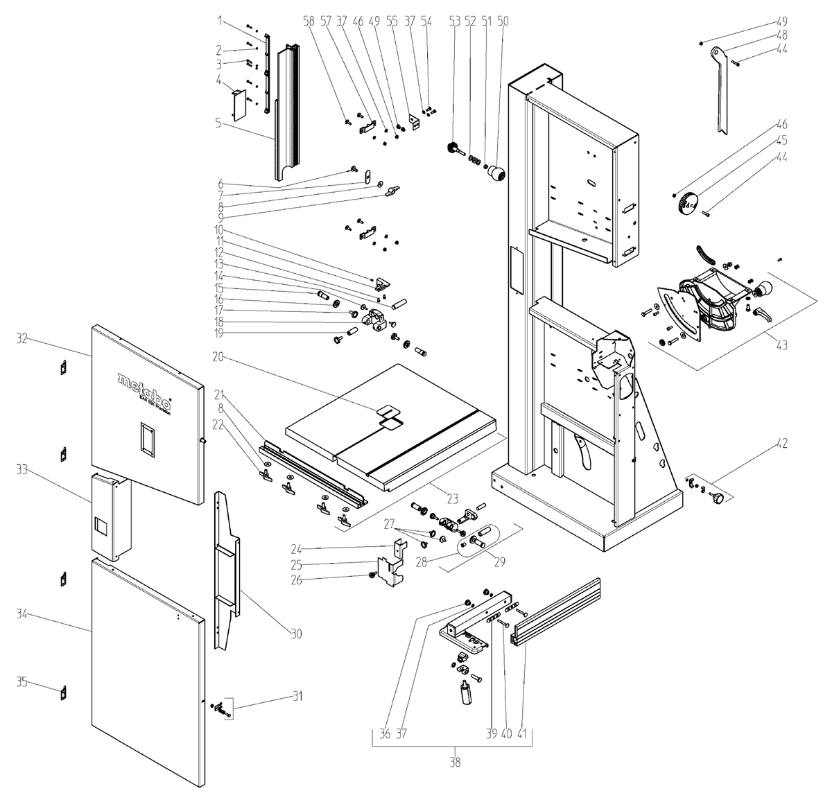 Vue éclatée Metabo BAS 505 Precision DNB 05053000 - page 1