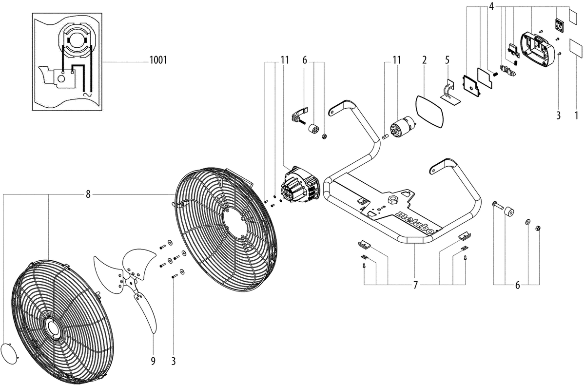 Vue éclatée Metabo AV 18 06176000 - page 1