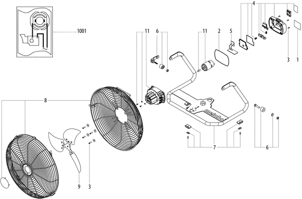 Vue éclatée Metabo AV 18 06176000 - page 1