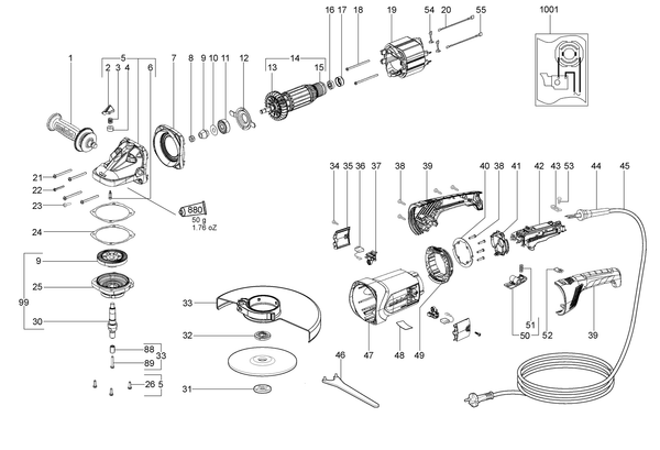 Vue éclatée Metabo W 26-180 MVT 06473260 - page 1
