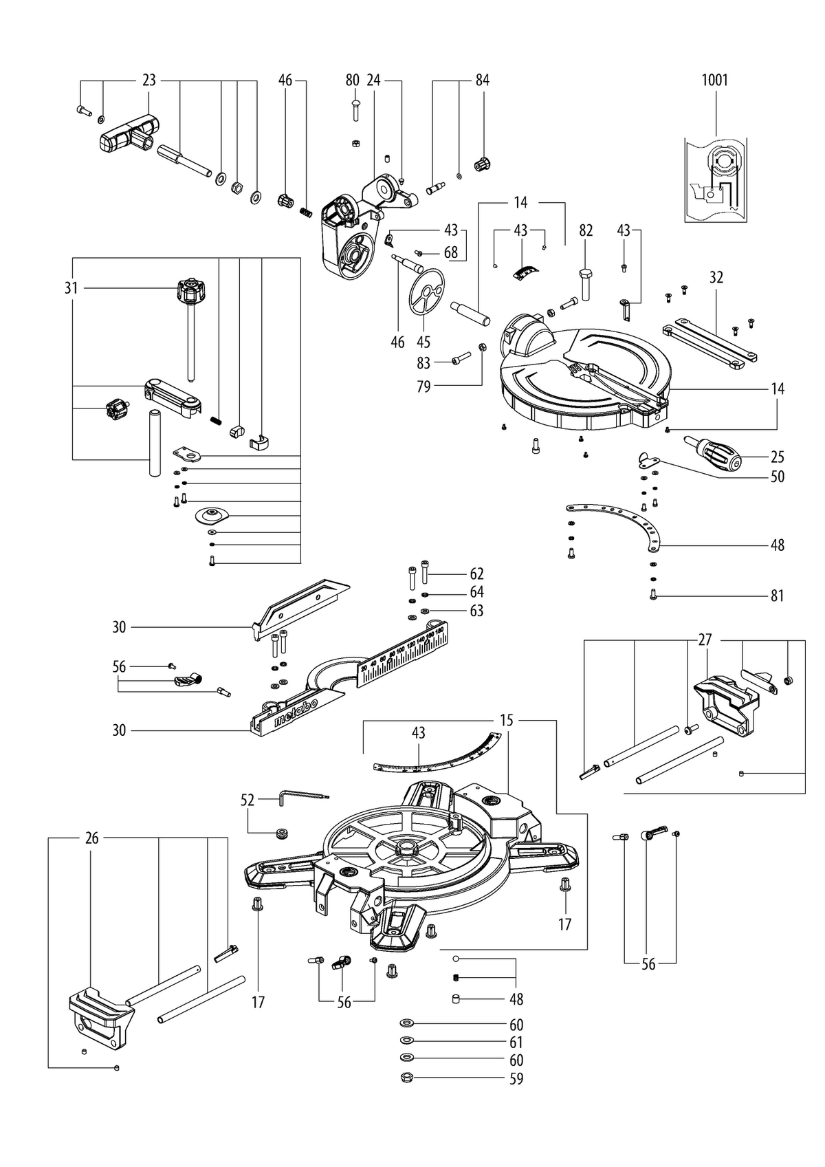 Vue éclatée Metabo KS 216 M 10216000 - page 1