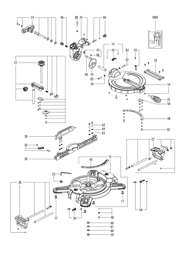Vue éclatée Metabo KS 216 M 10216000 - page 1