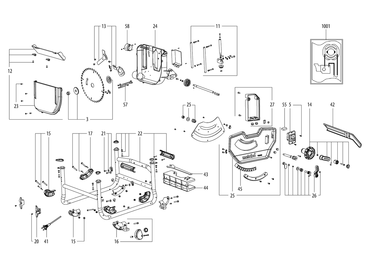 Vue éclatée Metabo TS 254 M 10254000 - page 2