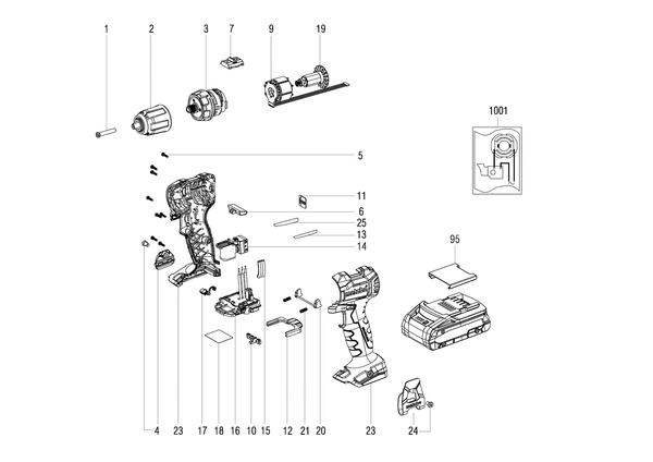 Vue éclatée Metabo SB 18 L BL 13157000 - page 1