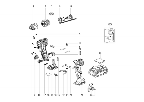 Vue éclatée Metabo SB 18 L BL Q 13158000 - page 1