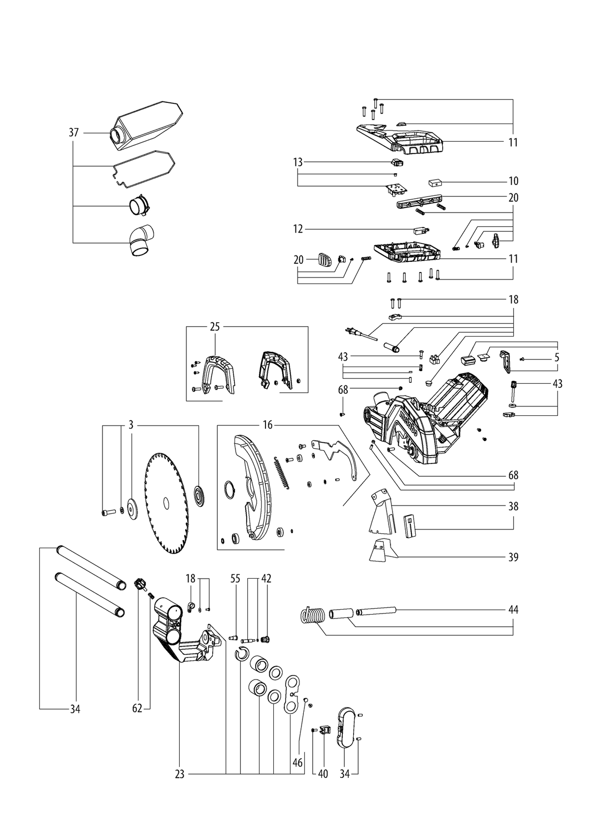 Vue éclatée Metabo KGSV 216 MC 15216000 - page 2