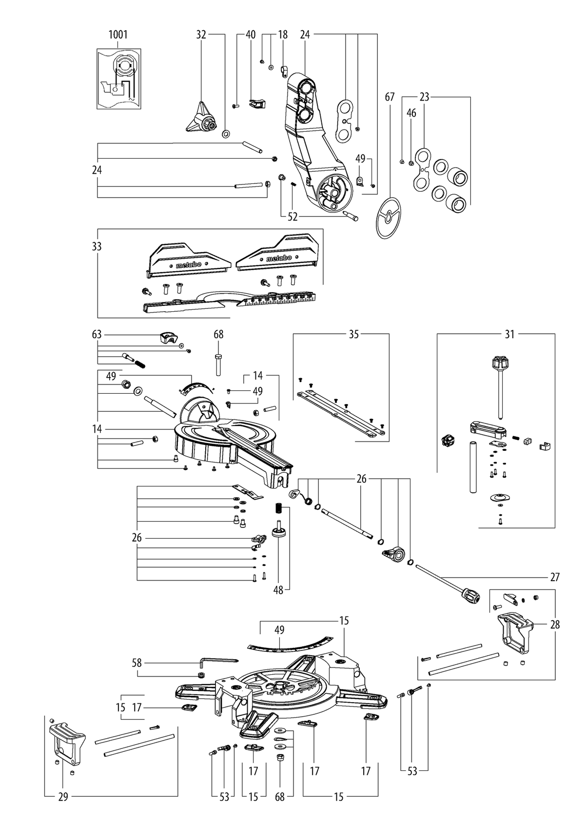 Vue éclatée Metabo KGSV 254 MC 15254000 - page 1
