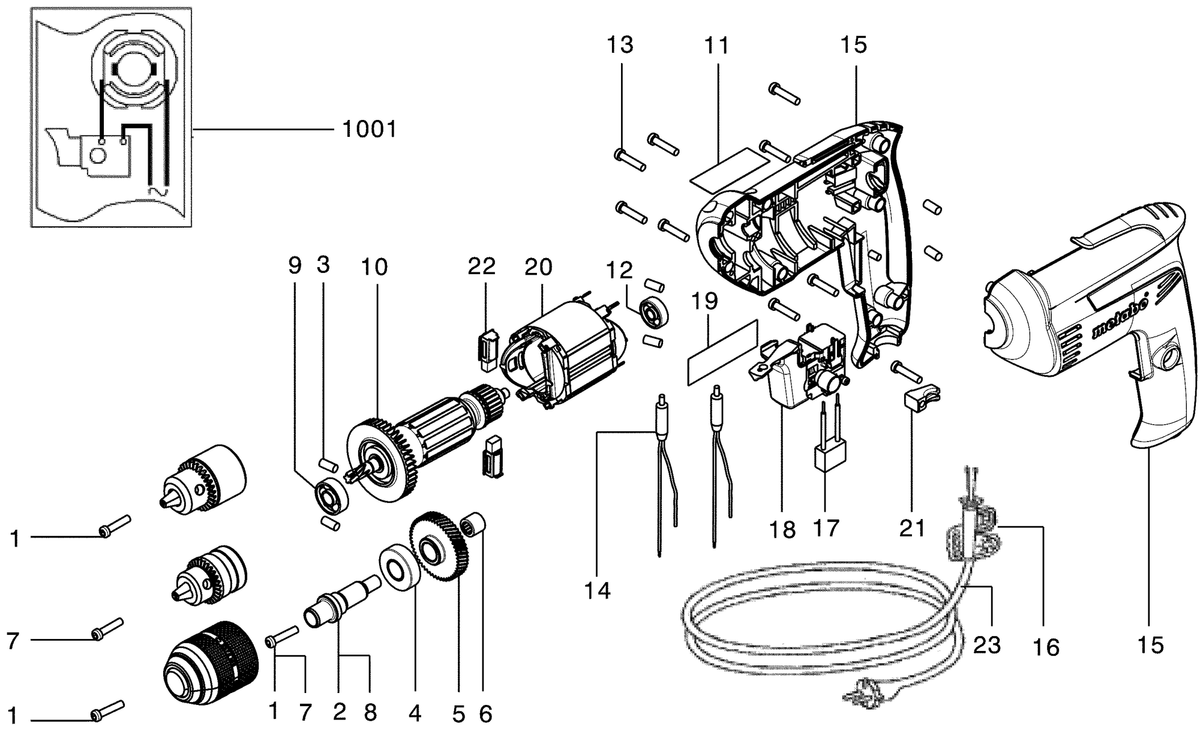 Vue éclatée Metabo B 10 18114310 - page 1