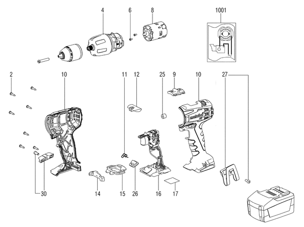 Vue éclatée Metabo SB 18 LT 18134310 - page 1