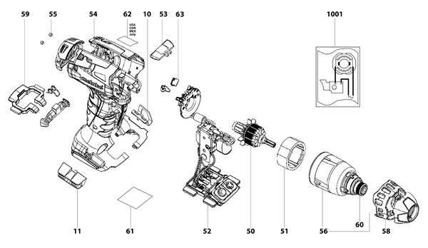 Vue éclatée Metabo SSD 18 LT 18202310 - page 1