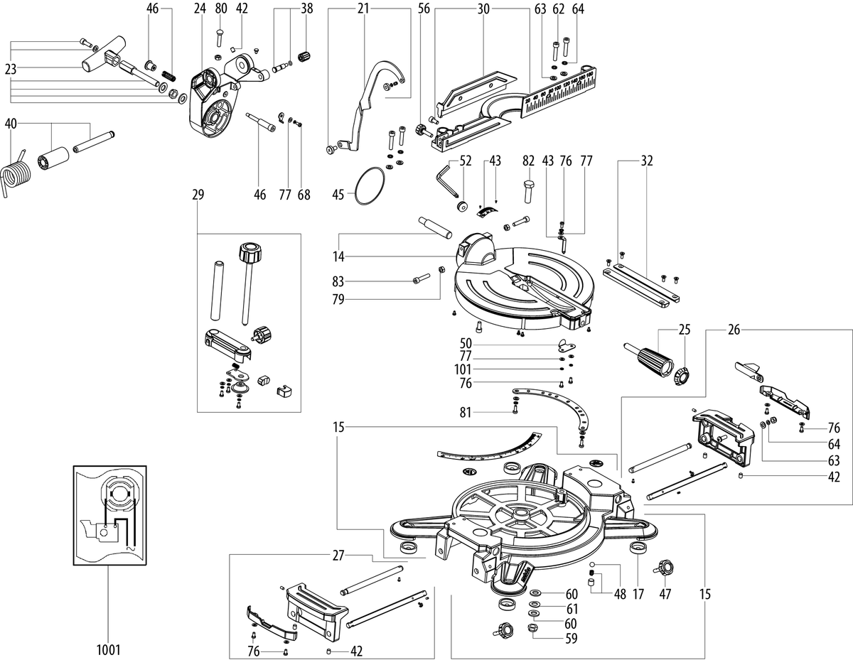 Vue éclatée Metabo KS 18 LTX 216 19000000 - page 1