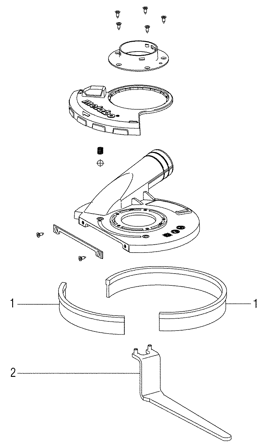 Vue éclatée Metabo Capot de protection GED 125 pour le meul 26732000 - page 1