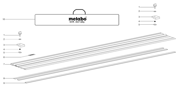 Vue éclatée Metabo Rail de guidage 1500 mm 31213000 - page 1