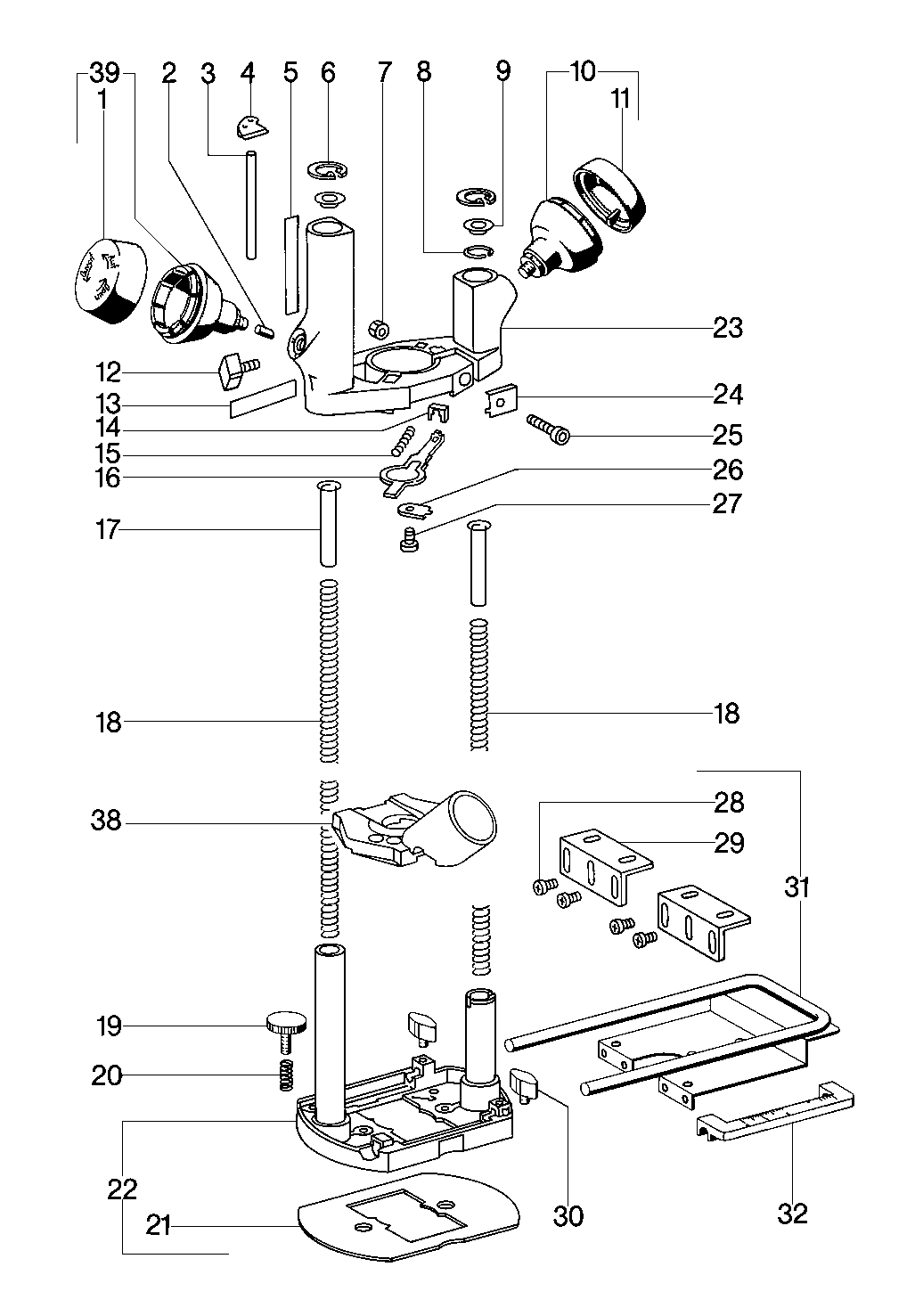 Vue éclatée Metabo Adaptation pour fraisage 31501000 - page 1